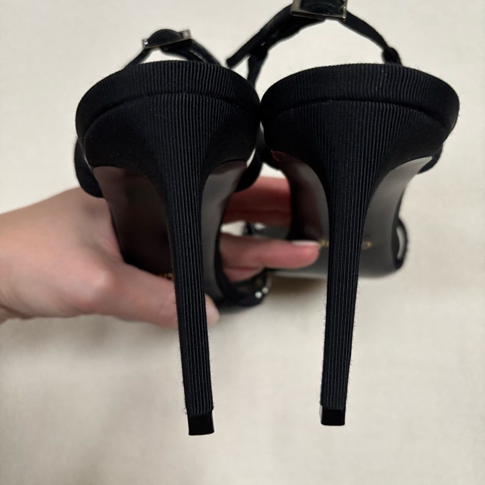 CELINE Soir Sandals in Grosgrain and Strass Crystals - Picture 10 of 16